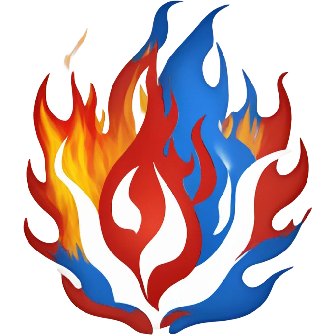 fire in the color of the Russian flag emoji