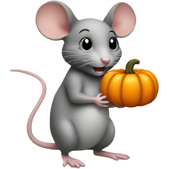 Mouse with pumpkin  emoji