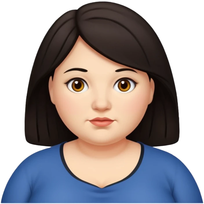 Darkhaired, slightly overweight woman. emoji
