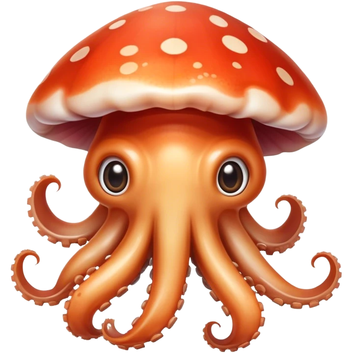 Squid mixed with a mushroom emoji