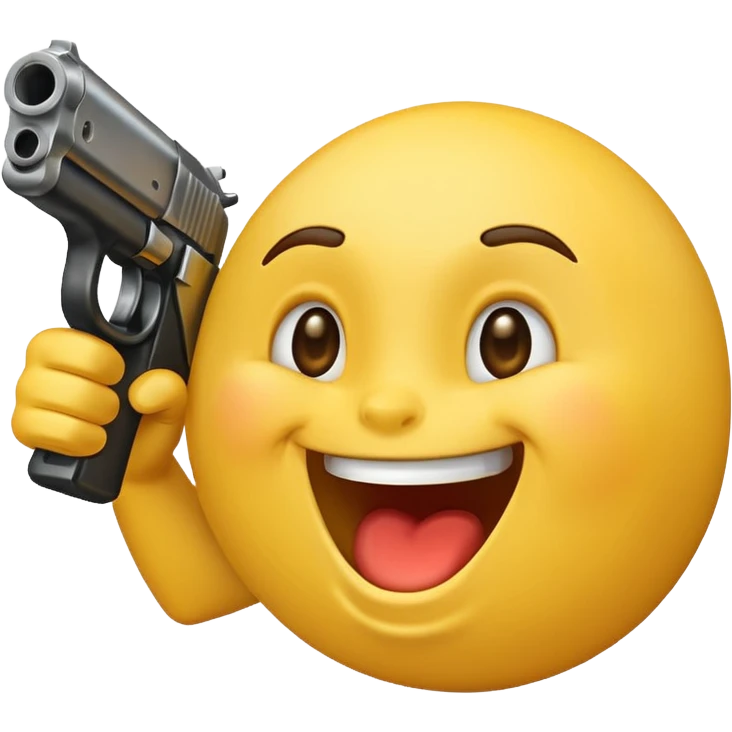 Laughing emoji with gun facing it  emoji
