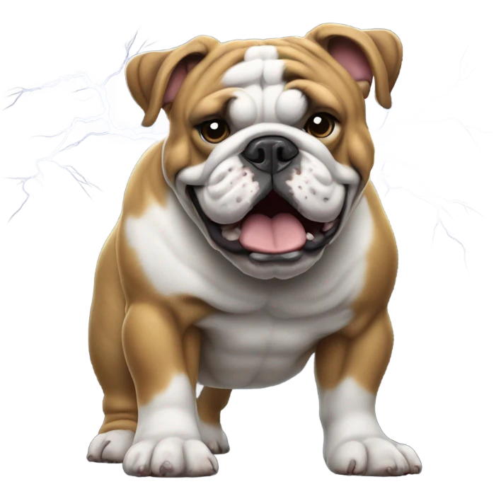 English bulldog shooting lightening from its paw emoji