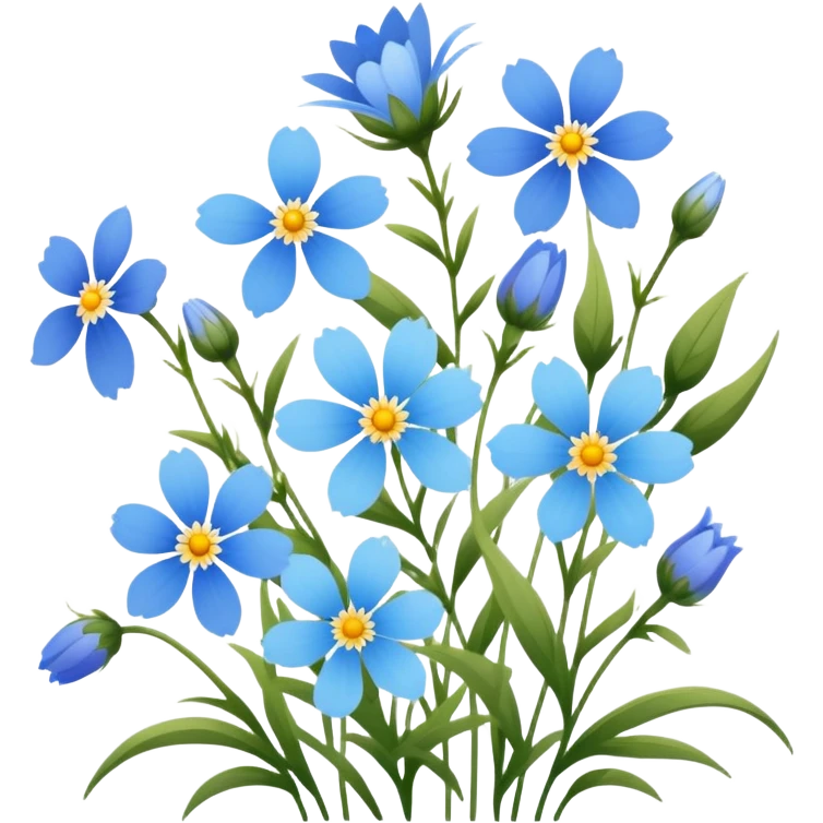 Mix of Light blue wildflowers, Pinterest emoji