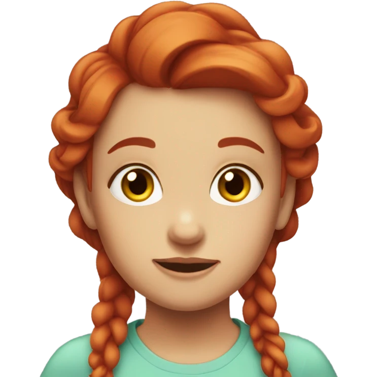 Red head girl rolling her eyes emoji