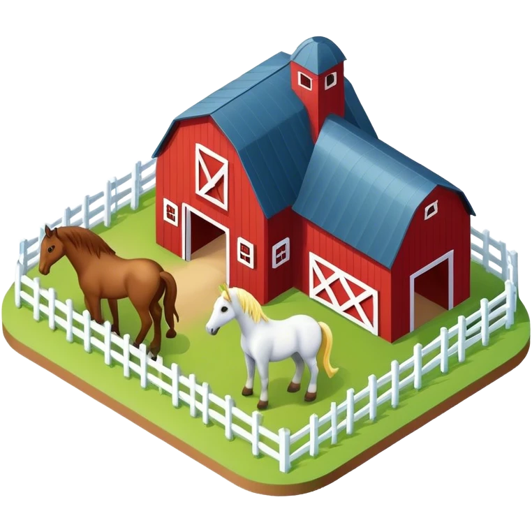 Isometric horse farm emoji