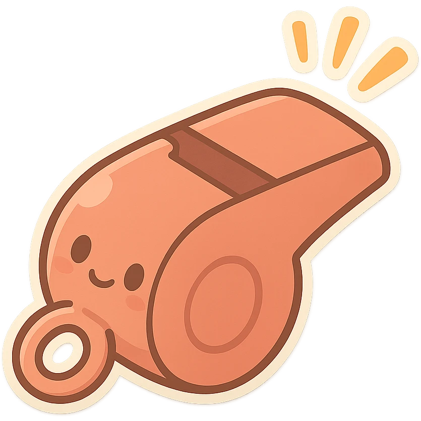 a cartoon-style whistle with sound lines emoji
