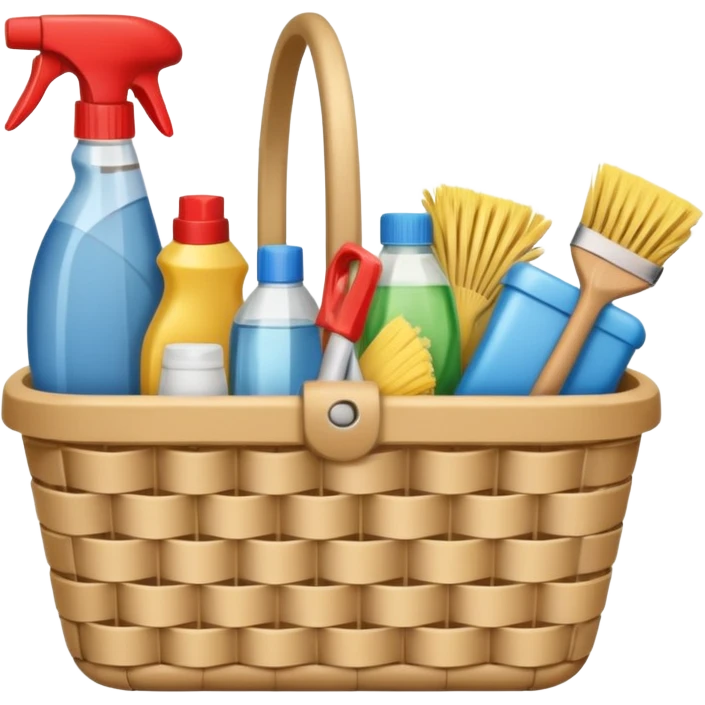 cleaning basket with nuteral color emoji