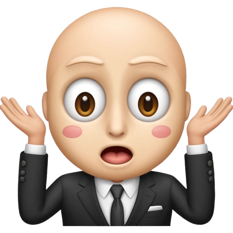 Spamton from Deltarune as a surprised emoji, wide eyes and open mouth emoji