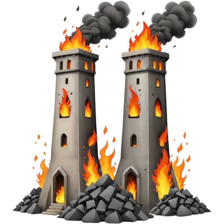 Uçak çarpan iki kule emoji