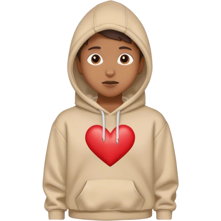 hoodie with comme des gargons heart on the chest emoji
