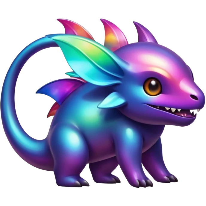 Randomly-colored dark colorful Fakémon-creature emoji