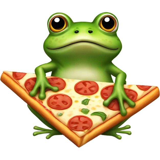Frog eating pizza emoji