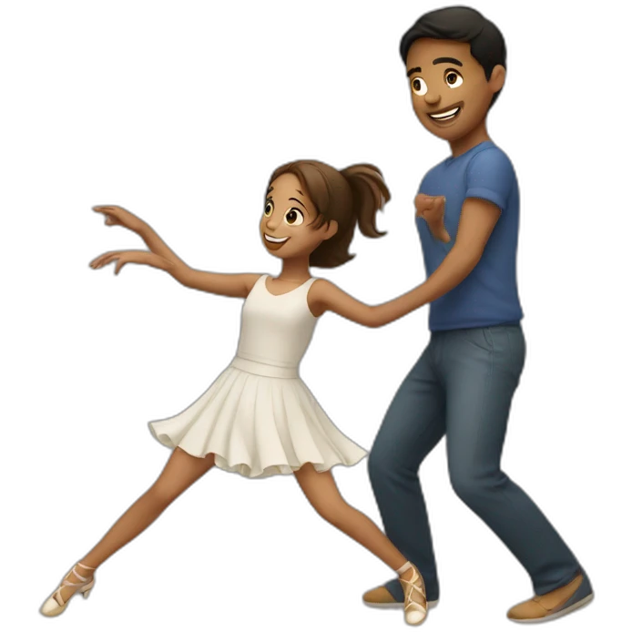 Girl dancing with a boy emoji