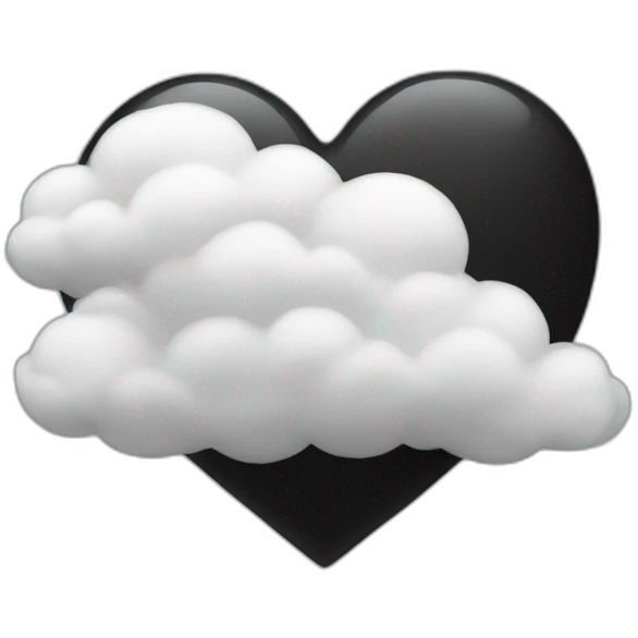 Black heart with cloud  emoji