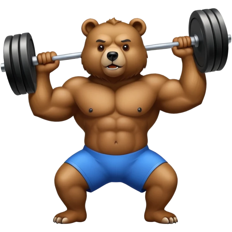 Bear exercising  emoji