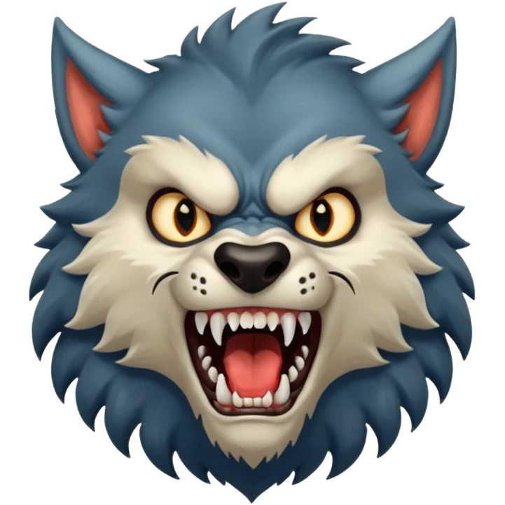 Werewolf – Furry wolf-man mid-roar emoji