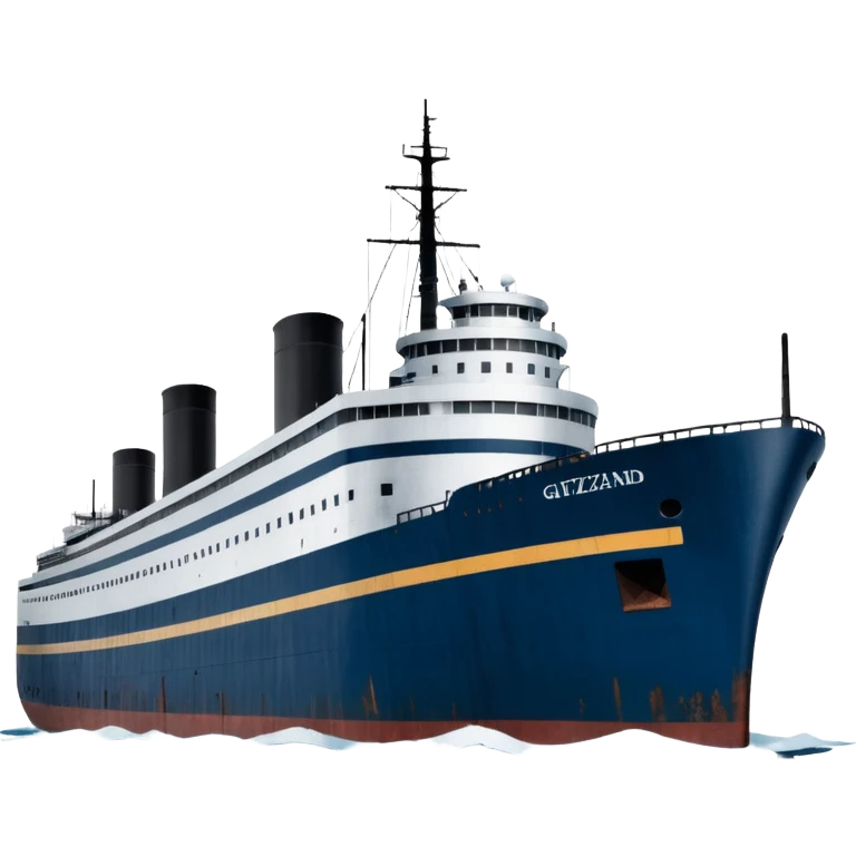 the Edmund Fitzgerald ship, detailed, on water, iconic silhouette emoji