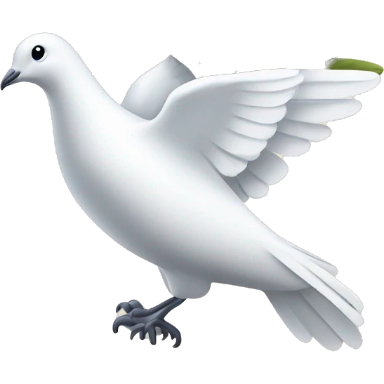 A white dove and an olive branch emoji