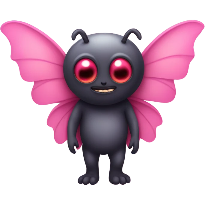 Cute pink mothman emoji