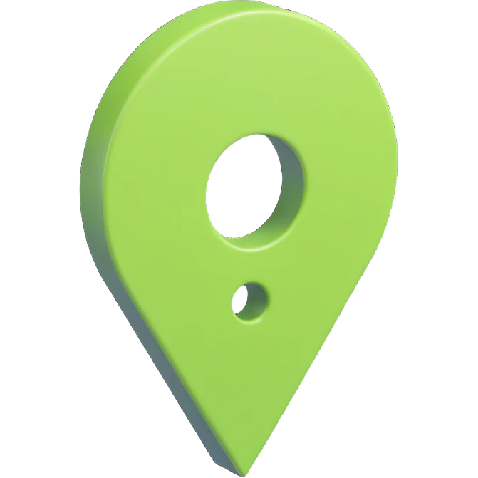 Remove the square platform base so only the light green 3D location pin with a hole in the middle remains, keeping the style consistent. emoji