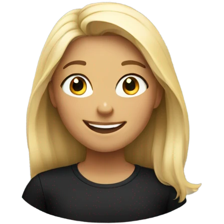 smiling girl in black shirt emoji