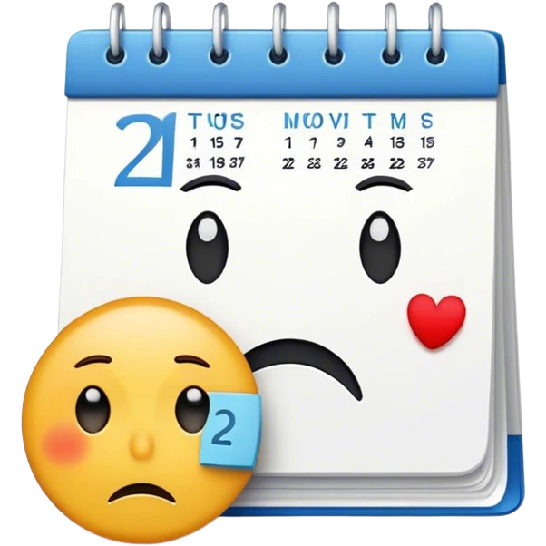calendar with sad face emoji