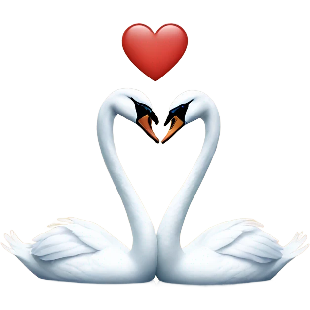 two swans making a heart  emoji
