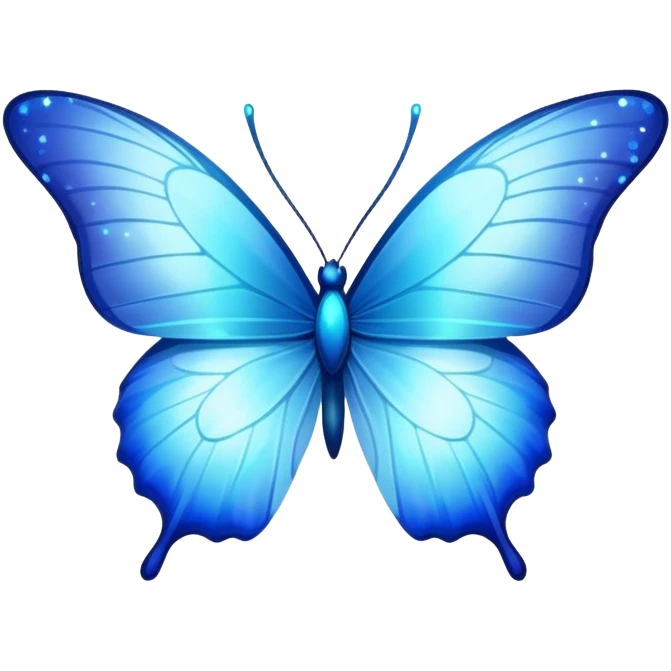 blue halo around blue butterfly with sparkles  emoji