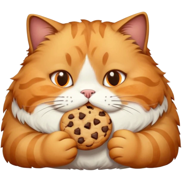 Fat cat eating a cookie emoji