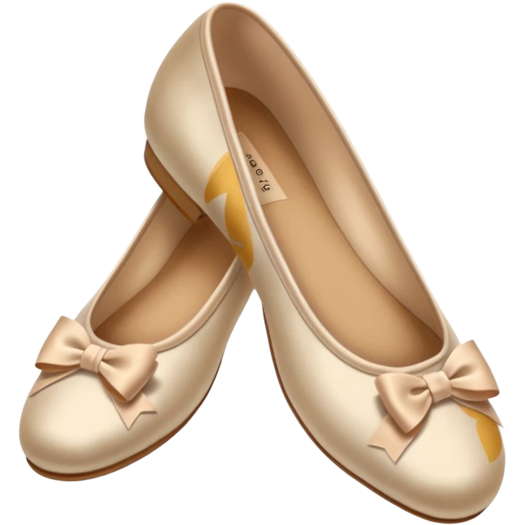 Beige realistic silk bow ballerina shoes emoji