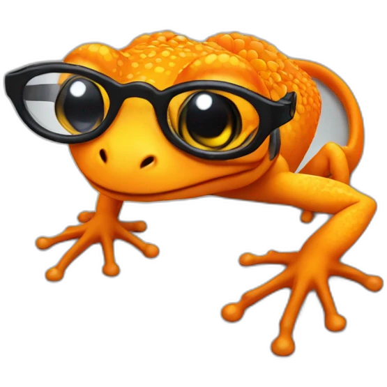 orange gecko with glasses emoji