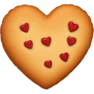 Un corazón con lazo hecho de galletas emoji