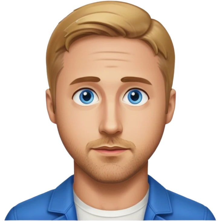 Ryan Gosling with blue eyes emoji