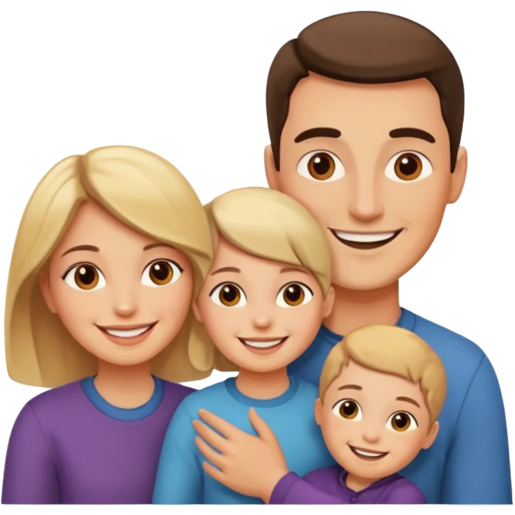 مرد و زنی که عاشق هم هستن و یک بچه دارند  emoji