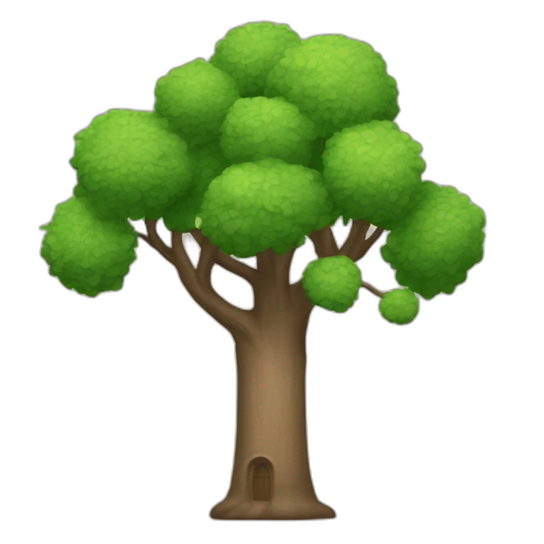 Árbol muy grande al lado de torre de iglesia emoji