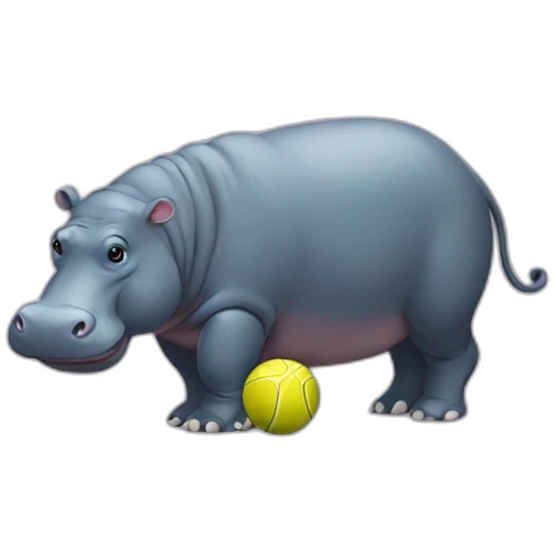Hippo playing with a ball emoji