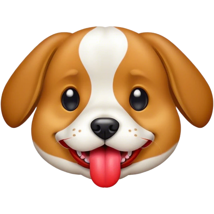 Dog saying hot emoji
