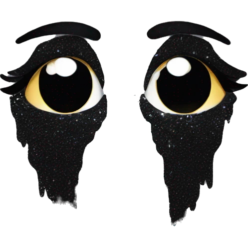 Black glittery tears emoji