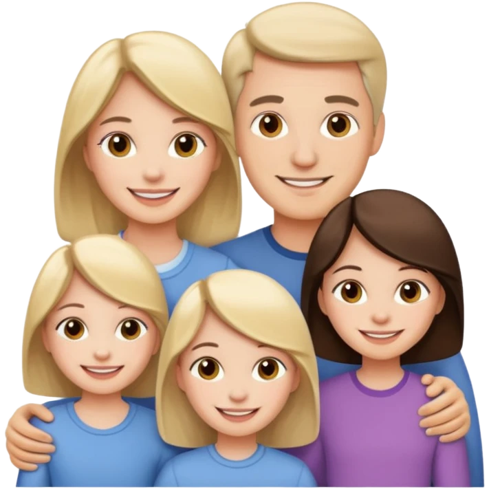 Family with 4 members two daughters 
 emoji