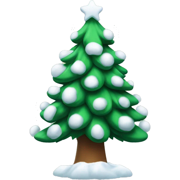 christmas tree with snow emoji