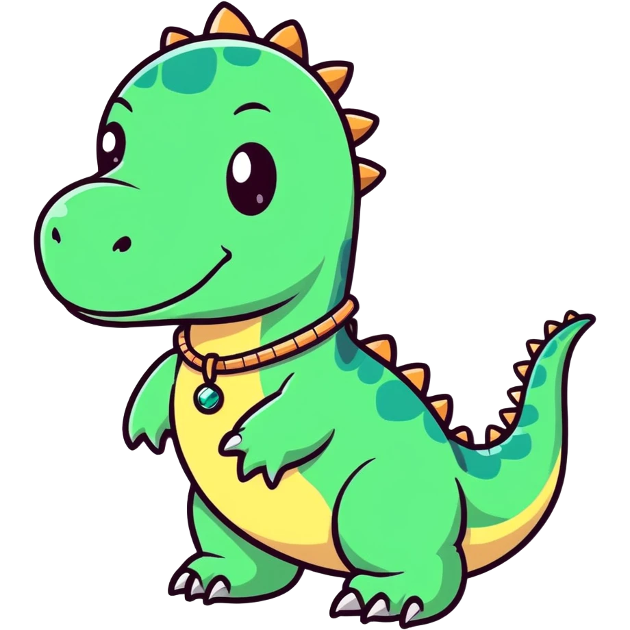 Dino trägt eine Halskette  emoji