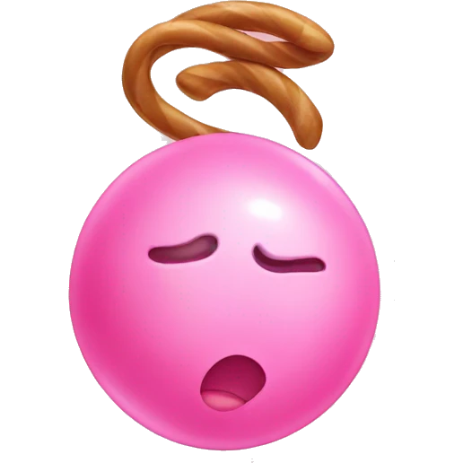 Pink bubble gum emoji