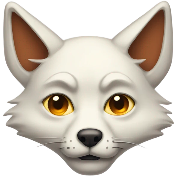 Kitsune head, sad face emoji
