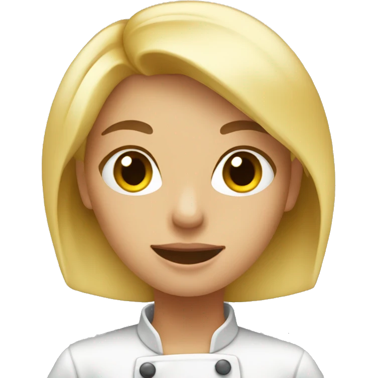 Girl cooking with blonde hair emoji