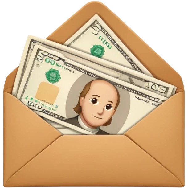 Banknotes in brown envelopes emoji