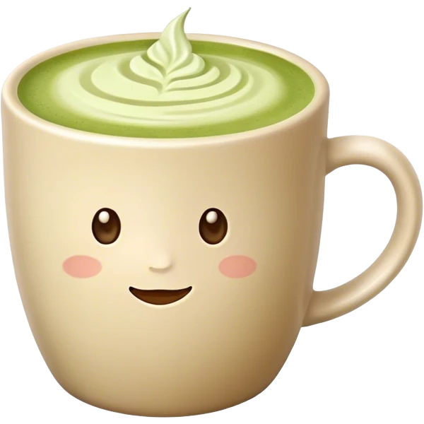Matcha latte in realistic beige colored mug emoji
