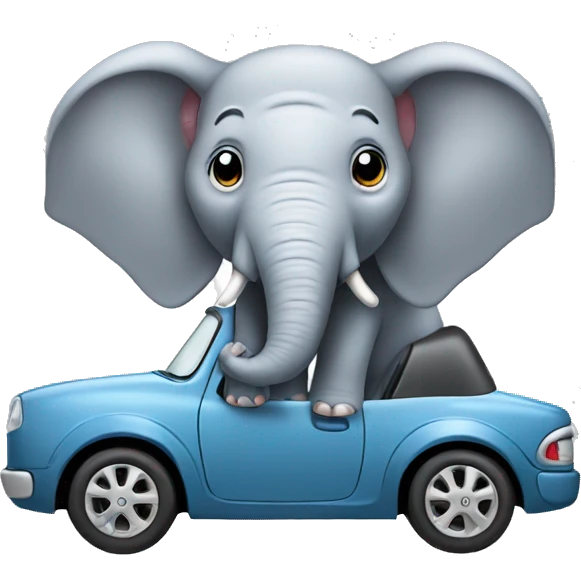 Elephant with car emoji