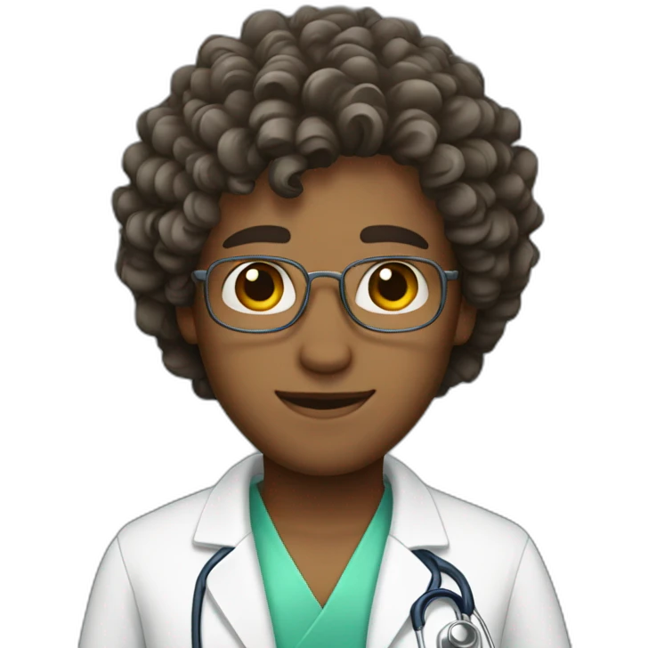 doctor male curly hair emoji