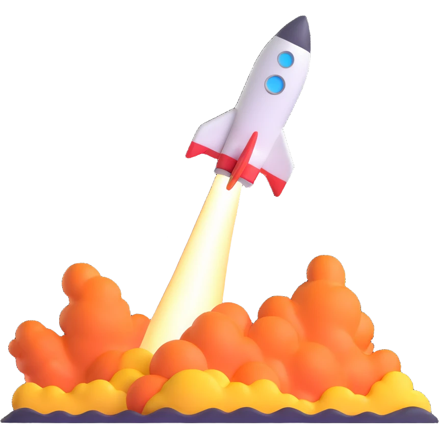 rocket ship blasting off emoji