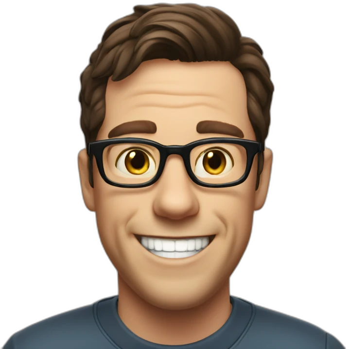 actor Ed helms with glasses smiling teeth emoji
